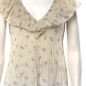 Ganni Cream and Blue Floral Blouse